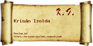 Krisán Izolda névjegykártya